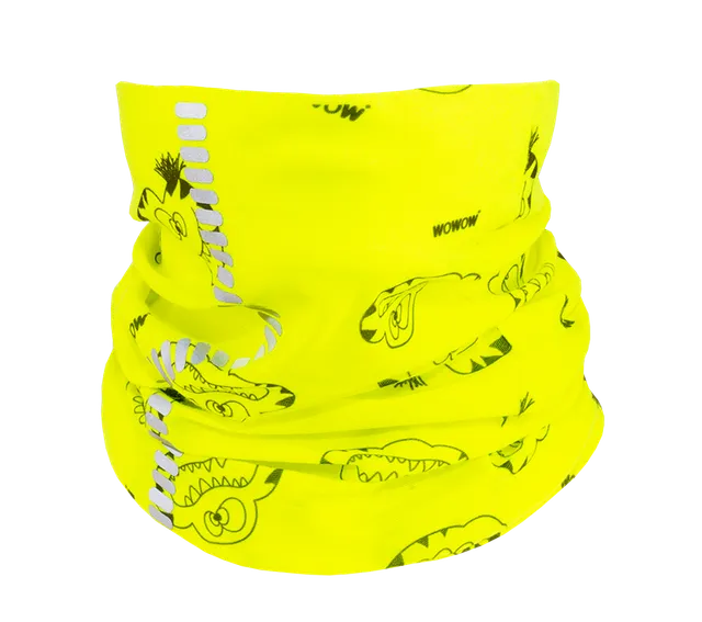 wowow-crazy-monster-scaldacollo-giallo-fluo-riflettente-per-bambini image 1