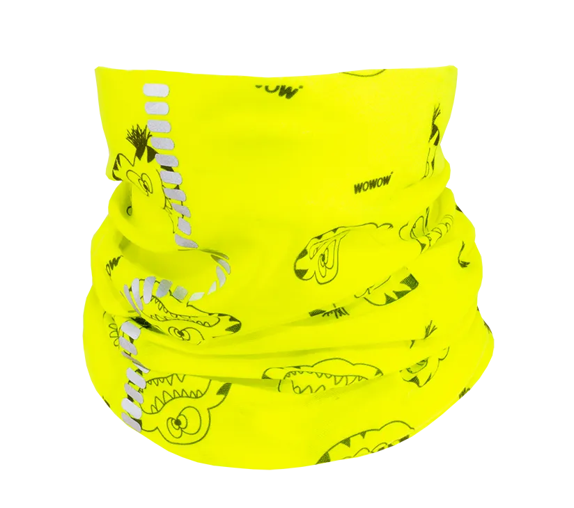 wowow-crazy-monster-scaldacollo-giallo-fluo-riflettente-per-bambini image 1