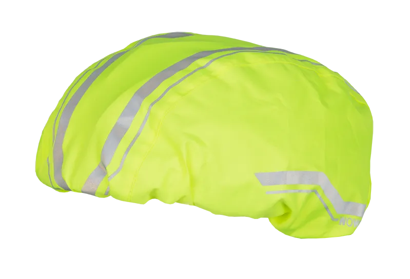 wowow-copricasco-corsa-giallo-fluorescente-con-rifrangenti-impermeabile-e-regola image 1