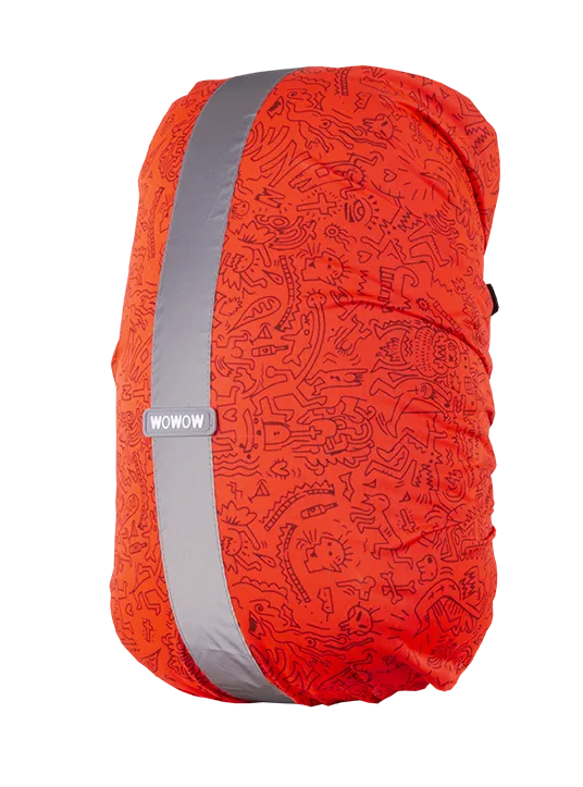 wowow-coprizaino-rebel-rosso-fluorescente-per-zaini-20-25l-riflettente-e-regolab image 1