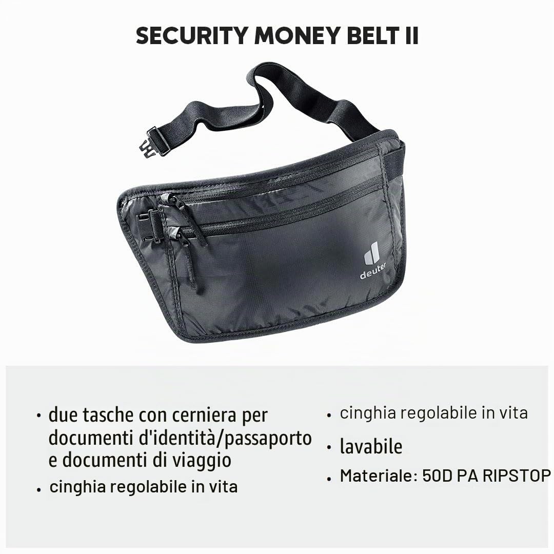 deuter-security-money-belt-ii-marsupio-portadocumenti-con-cintura-regolabile-uni image 2