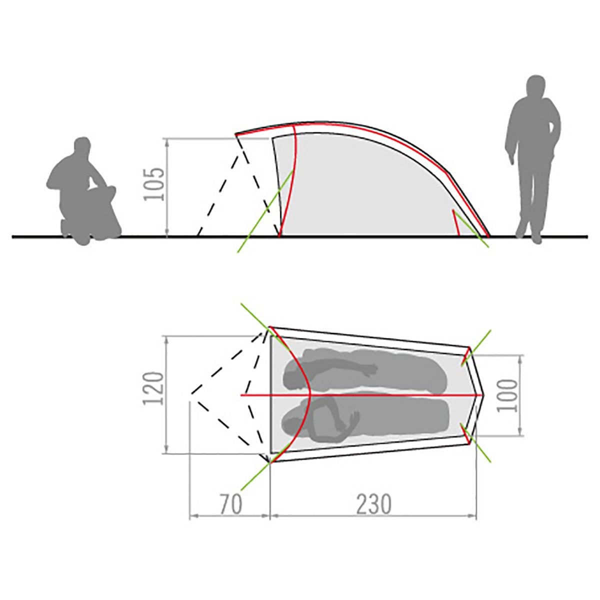 vaude-tenda-hogan-ul-2-persone-a-cupola-3-stagioni-3000-mm image 3