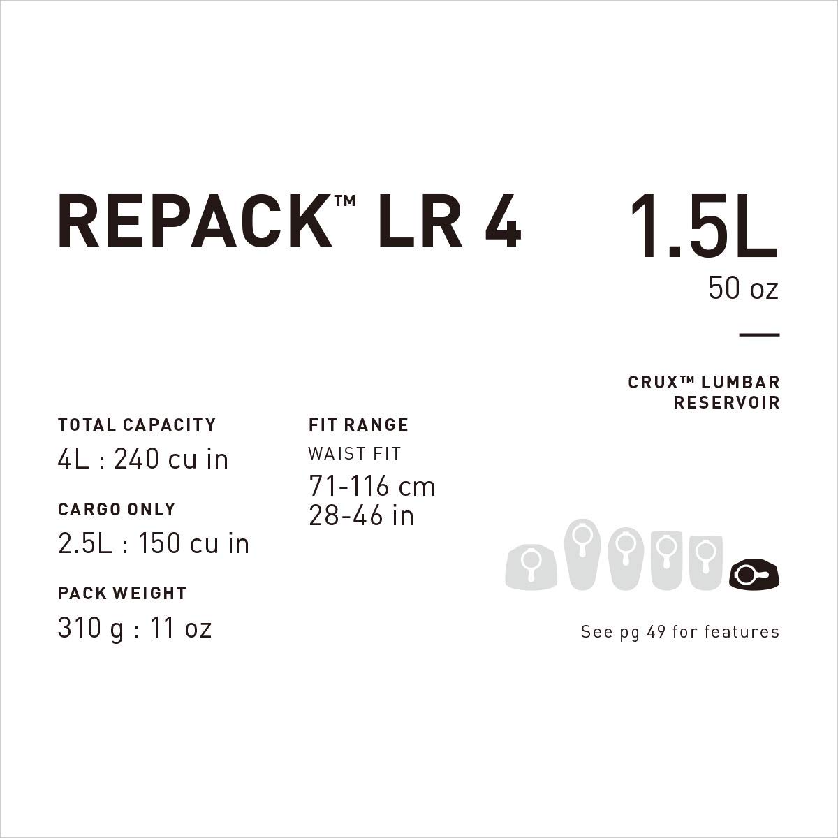 camelbak-zaino-idrico-repack-lr-4-nero-marsupio-running-1-5l image 7