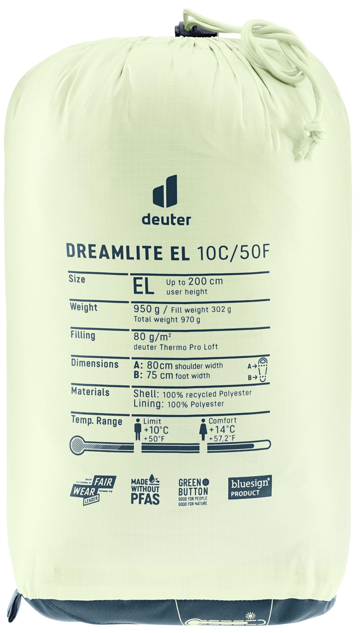 deuter-dreamlite-el-10c-50f-sacco-a-pelo-extra-lungo-fino-a-200-cm-ultraleggero image 4