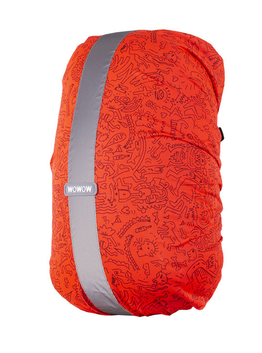 wowow-coprizaino-rebel-rosso-fluorescente-per-zaini-20-25l-riflettente-e-regolab image 1