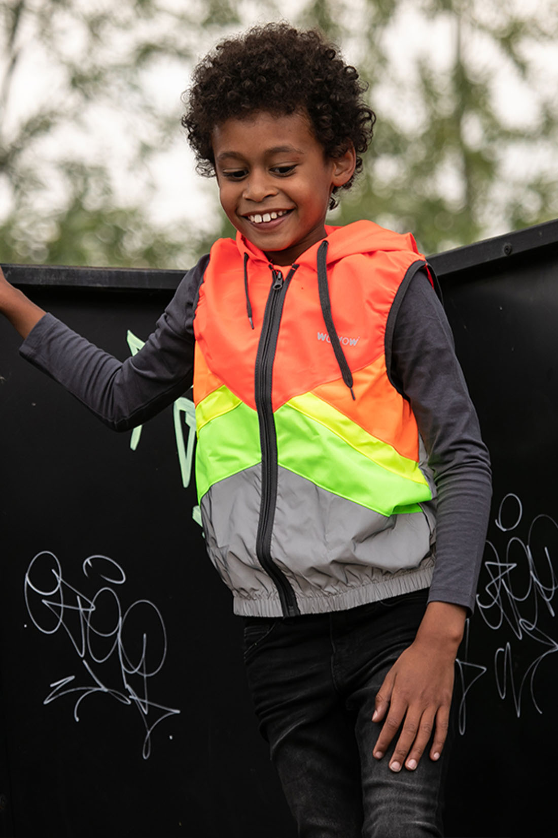 wowow-cape-town-hoodie-giacca-con-cappuccio-fluorescente-e-riflettente-per-bambi image 4