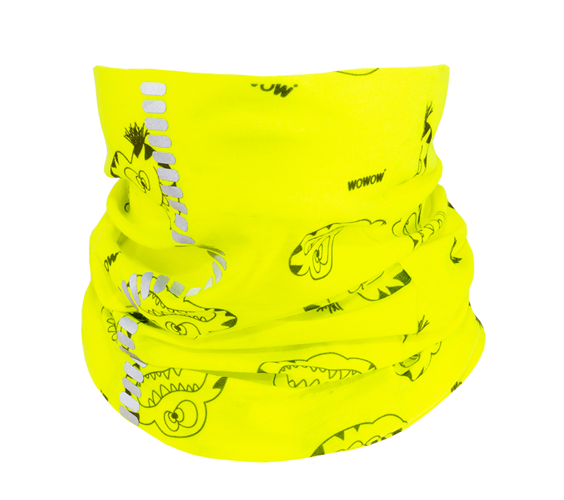 wowow-crazy-monster-scaldacollo-giallo-fluo-riflettente-per-bambini image 1