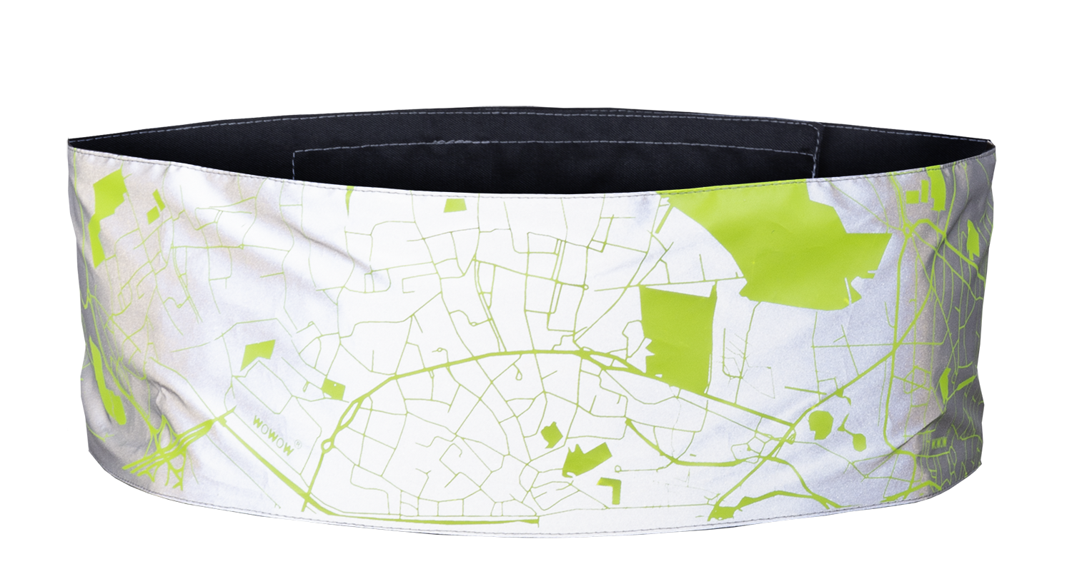 wowow-wrap-it-city-map-fascia-riflettente-total-black-per-visibilit-e-sicurezza image 1