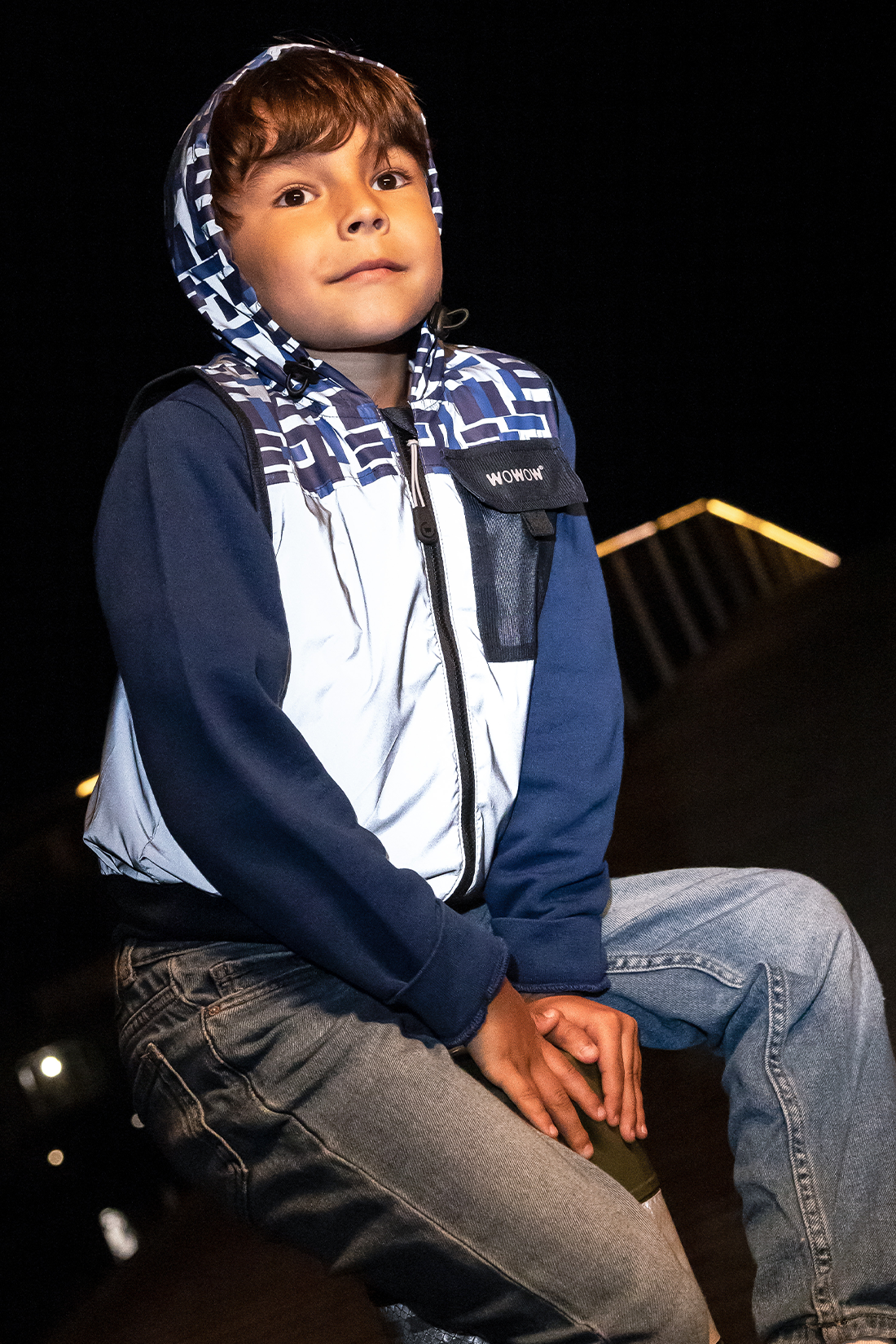 wowow-yoho-giacca-blu-full-reflective-bambino image 4